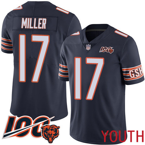 Chicago Bears Limited Navy Blue Youth Anthony Miller Home Jersey NFL Football #17 100th Season->youth nfl jersey->Youth Jersey